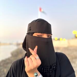 Saudi Niqab Double Georgette (Forehead+ bottom) handwork Niqab